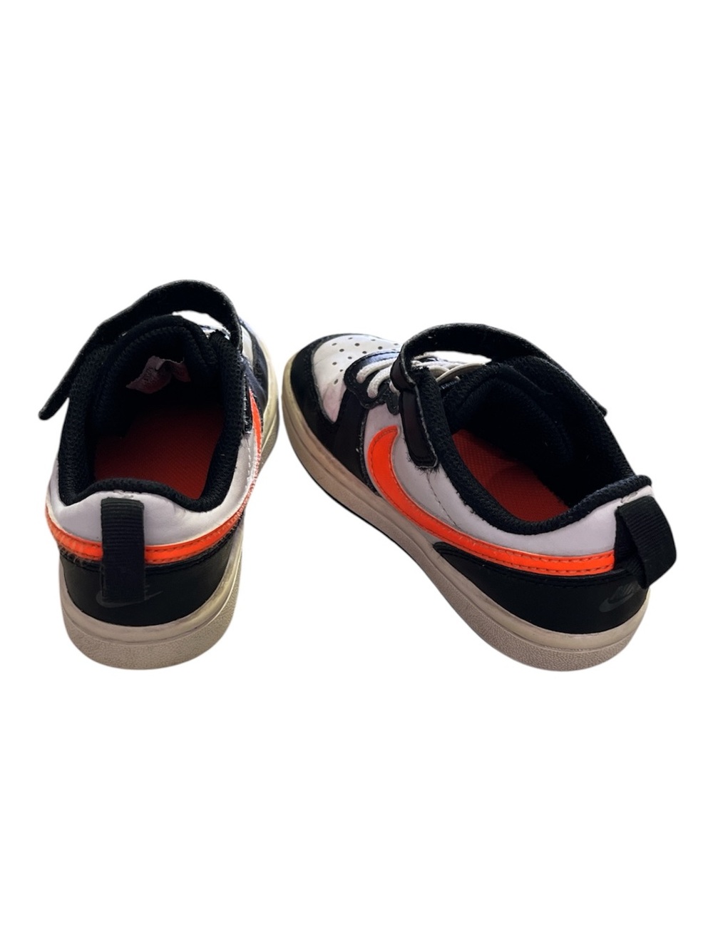 Nike Court Borough Low 2 Kids Sneakers - White/Black/Orange - Size 11.5C - Picture 4 of 6